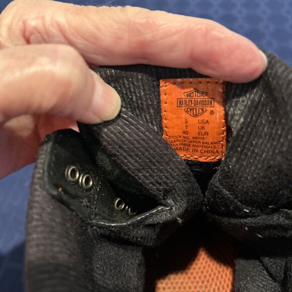 Preowned Women's Size 9 Black Leather Willie G Harley Davidson Gore-Tex Boots - Picture 10 of 12